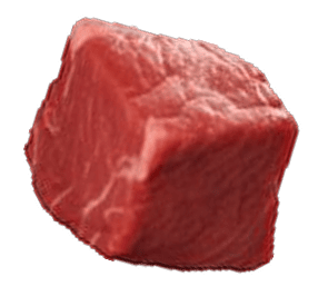 cubetto di carne rossa